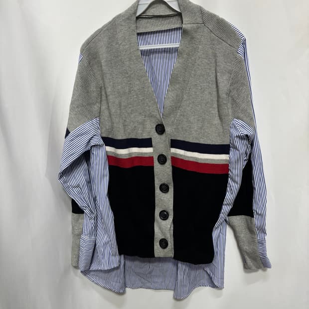 셔츠 레이어드 언발란스 컷 가디건 봄가을 가디건 남여공용