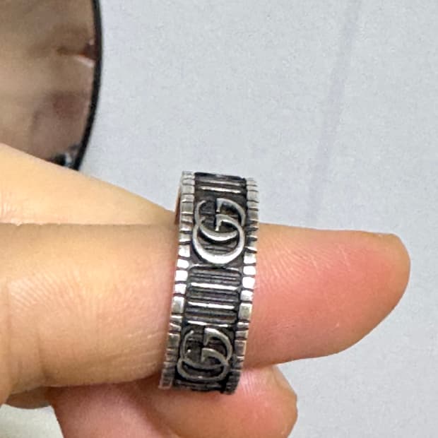 [18호]구찌 GG마몽 더블G 와이드 실버 반지 18호