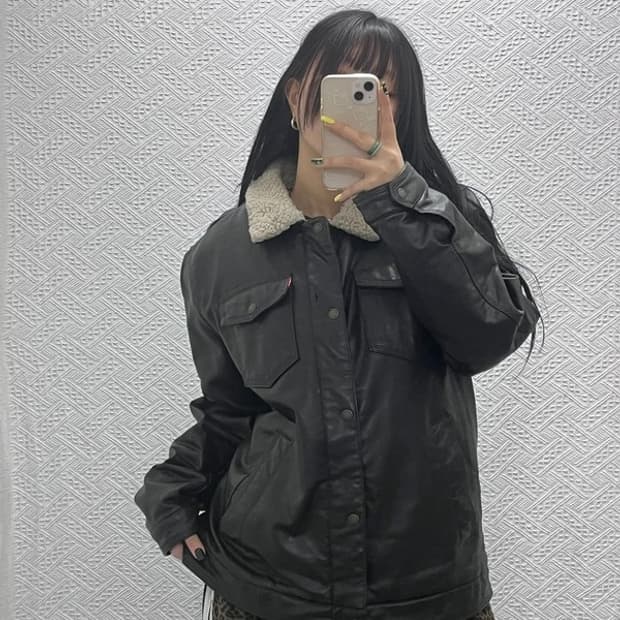 리바이스 빈티지 쉐르파 라이딩 레더 트러커 자켓 110 C07574