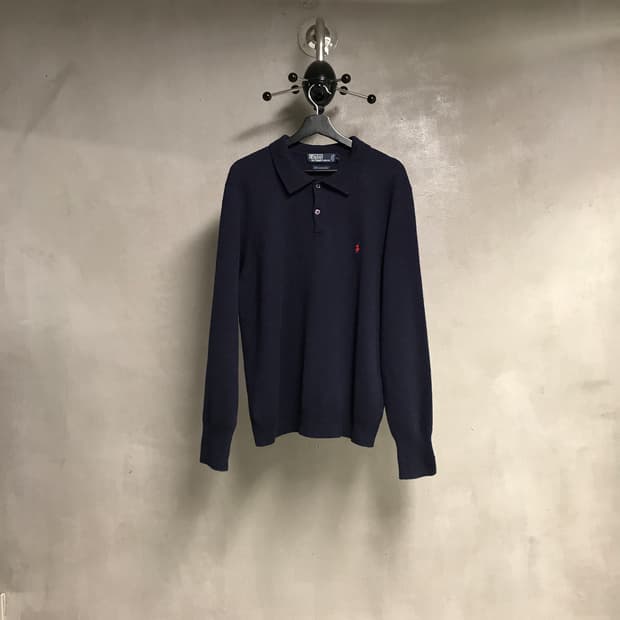 폴로 랄프로렌 니트 긴팔 카라티 네이비 XXL