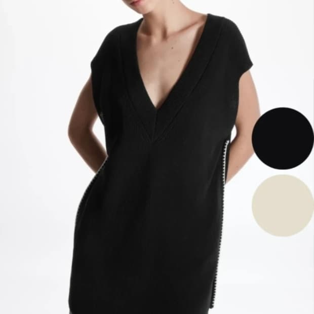 남녀공용COS 코스 여성 오버사이즈 니트 베스트 블랙 F 55-88