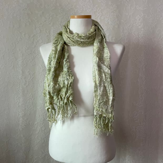     크링클 니트 프린지 롱 스카프