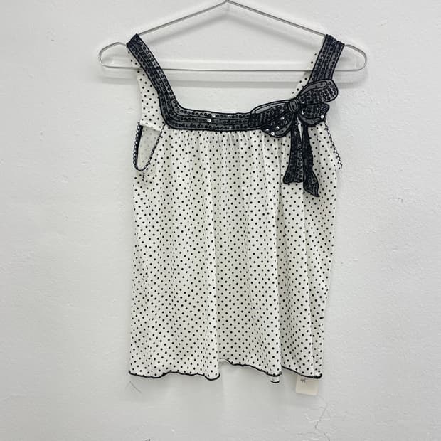 Dot ribbon camisole top