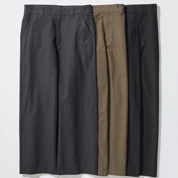 유니클로u 25fw 와이드스트레이트 치노팬츠 브라운,블랙/85