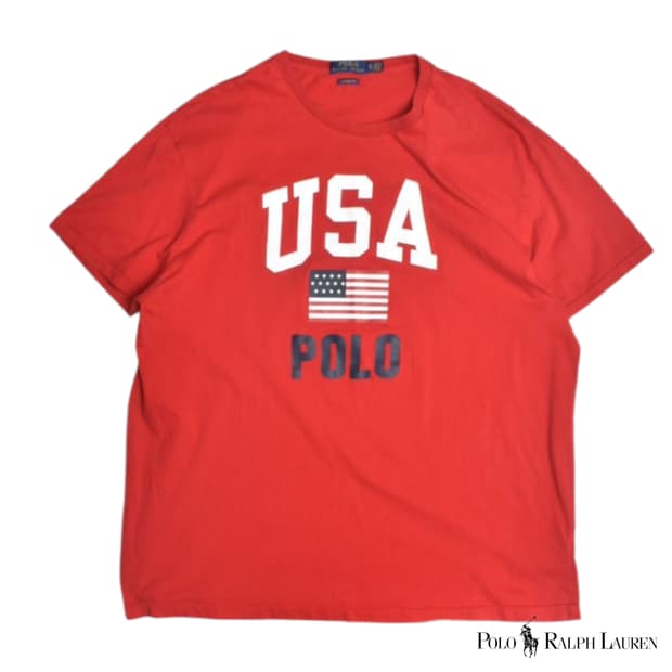 폴로 랄프로렌 신형라벨 USA 반팔티 XL N0083
