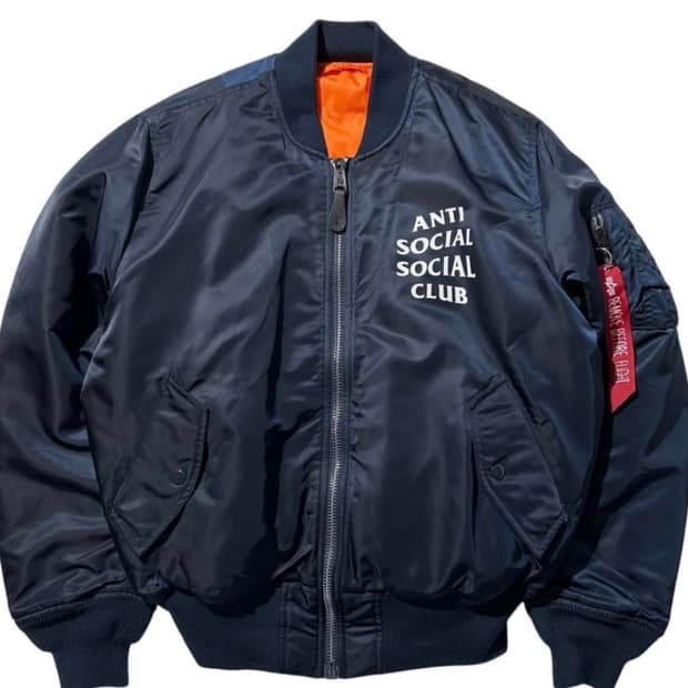 안티소셜클럽 X 알파인더스트리 MA-1 네이비