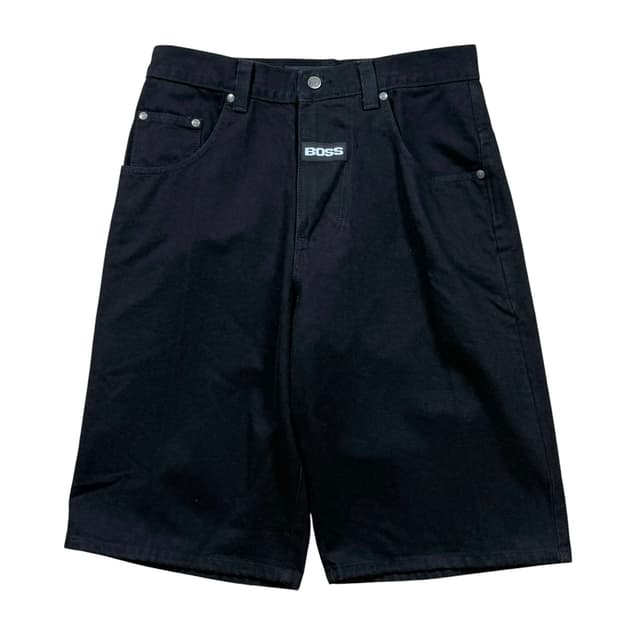90s USA 보스 블랙 데님 하프 팬츠입니다.