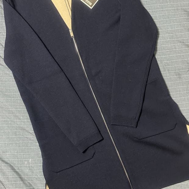 시스템 롱 가디건 다크네이비 95