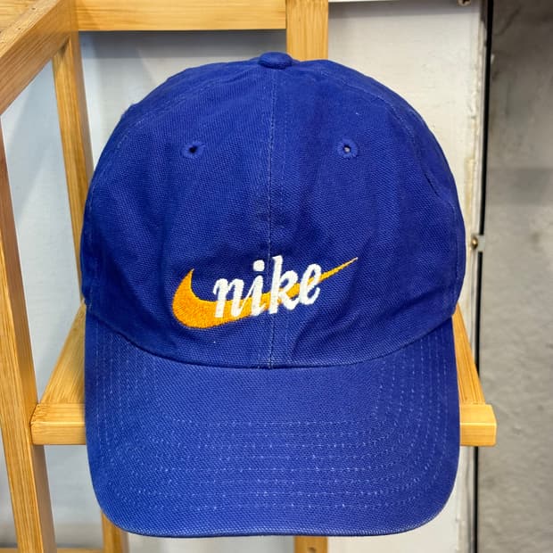 90s 나이키 올드스쿨 스우시 블루 네이비 볼캡 OS