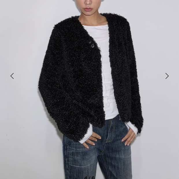 25FW 이네기 퍼 가디건 블랙