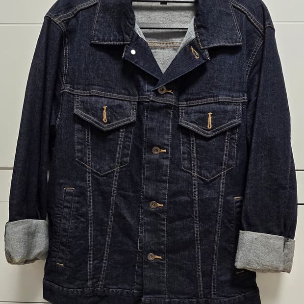 유니클로 데님 자켓 인디고 L