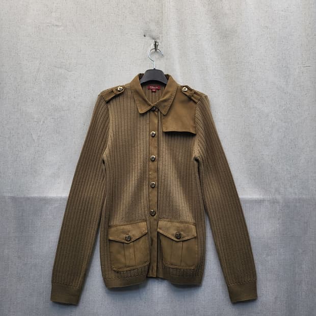 오스본 니트 가디건 브라운