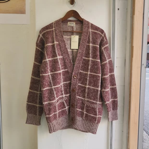 Pride 브릭레드 헤비니트 울가디건