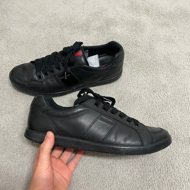 275) 프라다 스포츠 사이드 로고 레더 스니커즈 신발