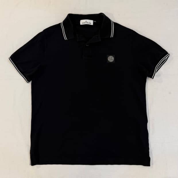 스톤아일랜드 패치로고 pk 반팔 카라티 블랙