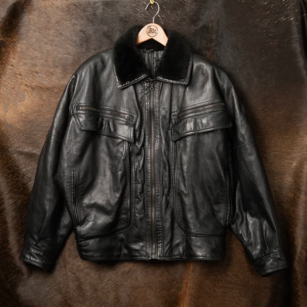 [115] 90s VERSACE 베르사체 레더 에비에이터 자켓 