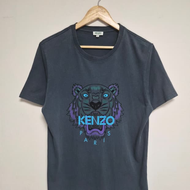 겐조Kenzo 호랑이로고 네이비 반팔티셔츠 M  - T133