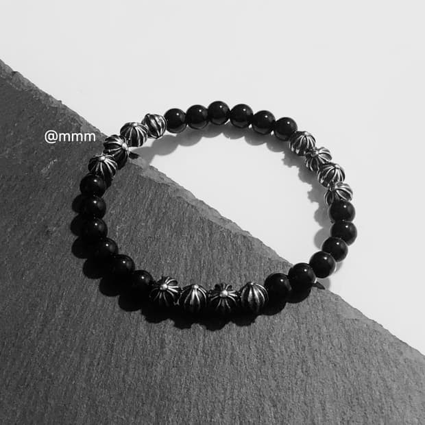 (Unisex) 크로스 스톤볼 팔찌