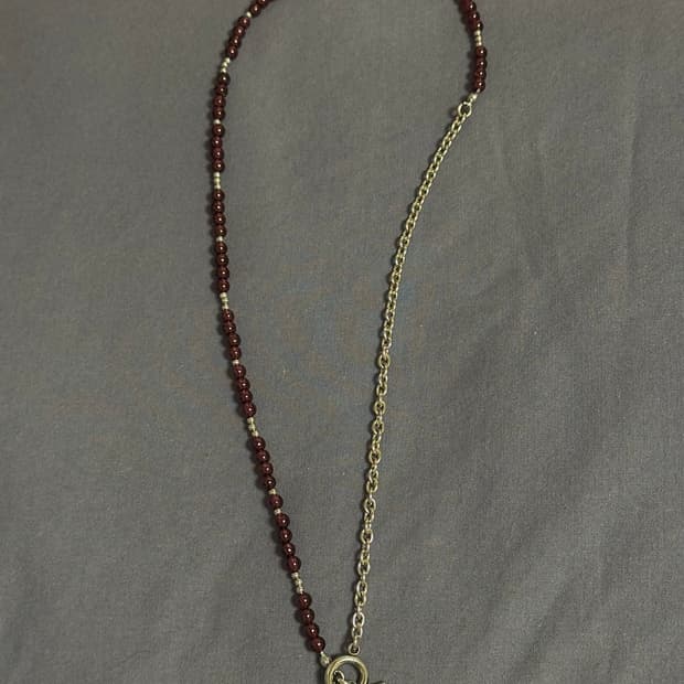 천연석 가넷 체인 원석 목걸이