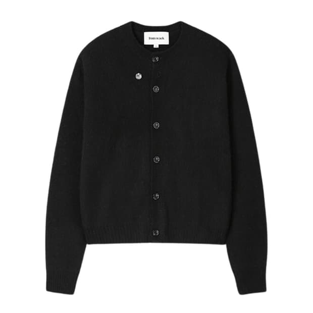 (L) 토니웩 알파카 모헤어 가디건 블랙