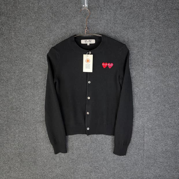 꼼데가르송 플레이 더블 하트와펜 가디건