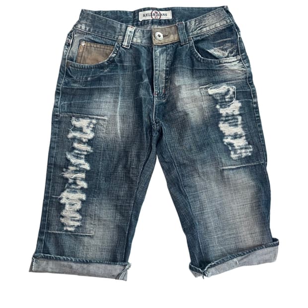 Y2K 크랙 워싱 데님팬츠