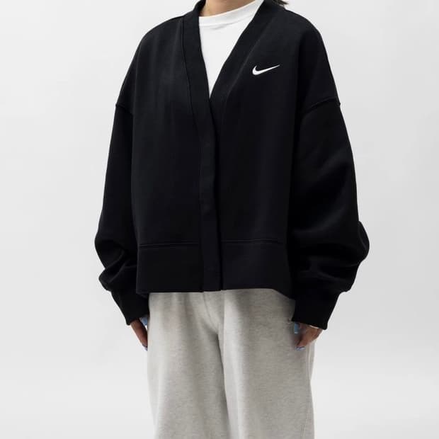 (우먼즈 M)나이키NIKE 피닉스 플리스오버 핏 가디건(블랙)