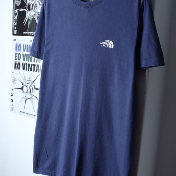 (L-XL) 노스페이스 반팔 티셔츠 빅로고 네이비 에이징-H31418