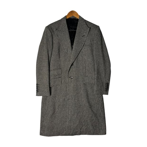 [GUCCI] 구찌 캐시미어 혼방 헤링본 롱 코트