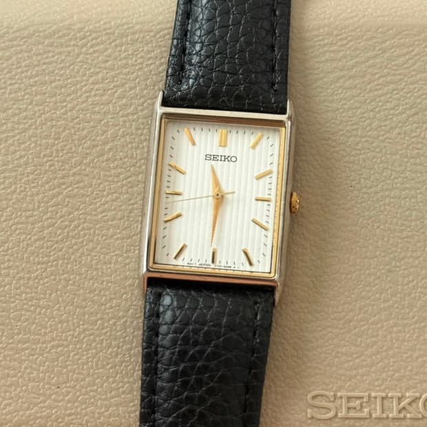 Seiko 세이코 쿼츠 클래식 스퀘어 골드 인덱스 1987