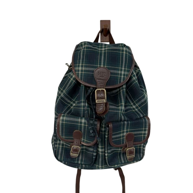 빈티지 체크 백팩 