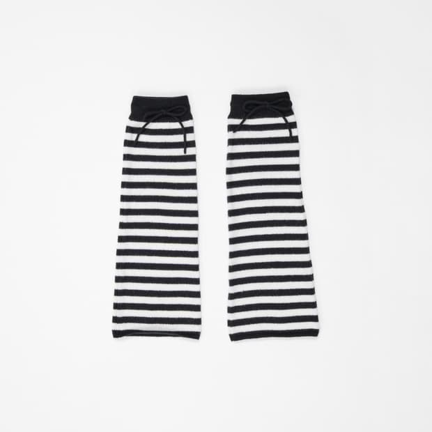 BOCBOK fluffy leg warmer (black&ivory)