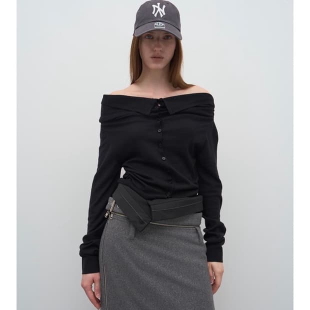 Lcdc tm off shoulder cardigan