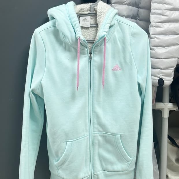 아디다스 슬림핏 기모 양털 안감 후드집업