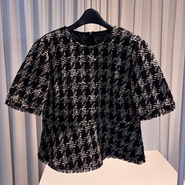 자라 zara 반팔 트위드