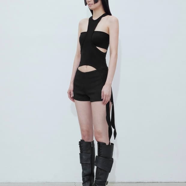 보헤미안서울 trimmed tank top black