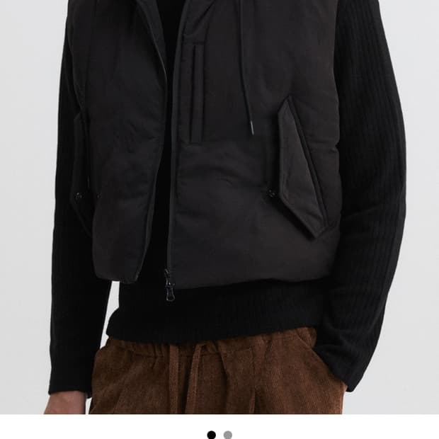 DNSR 후디드 패딩 베스트 크롭 L