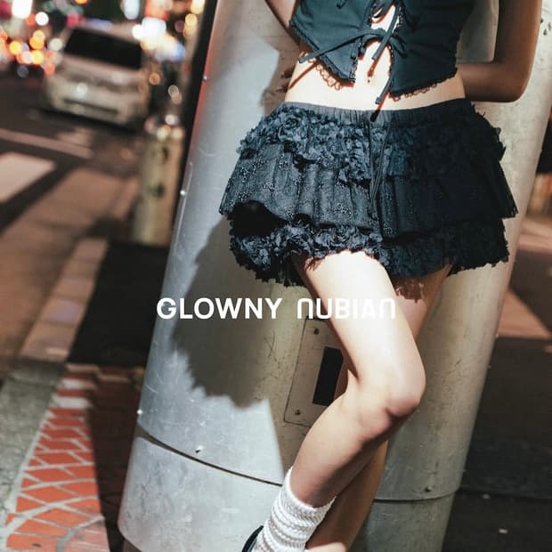 GLOWNY 글로니 걸프렌드 레이스 러플 미니 스커트 (BLACK)
