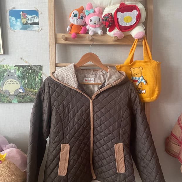 모리걸 빈티지 안감 도트 퀼팅 자켓