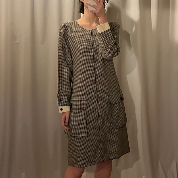 발렌티노 하운드투스 체크 원피스