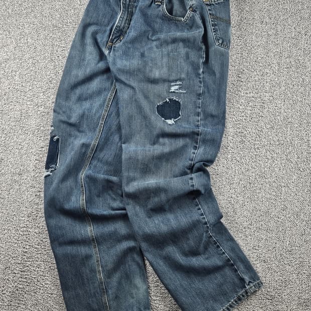 칼하트 리페어 밴딩 커스텀 데님 팬츠 ( 38X34 ) / 10634