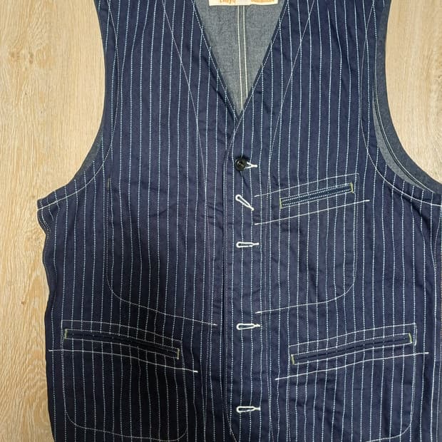 슈가케인 와바시 9oz 워크데님 베스트 40사이즈