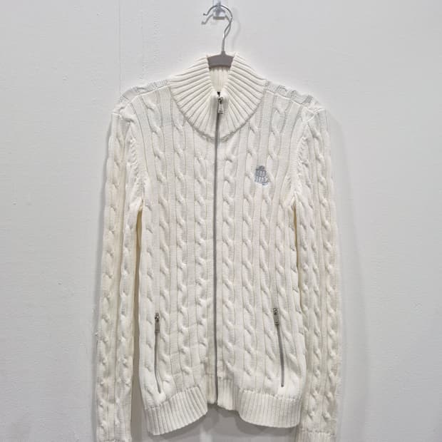 폴로랄프로렌 RL로고 케이블 집업 가디건 여성 S사이즈(화이트)