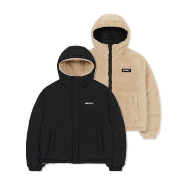 널디 플리스 리버시블 자켓 블랙