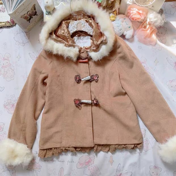 리즈리사 고전 핀터깔 대장 후드 퍼 떡볶이코트 숏코트 자켓 라떼갸루