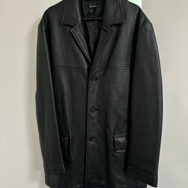 DKNY 빈티지 레더 카코트 올드갭