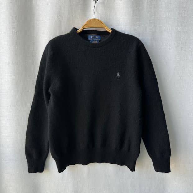 폴로 랄프로렌 로고 자수 메리노 울 니트 블랙 M