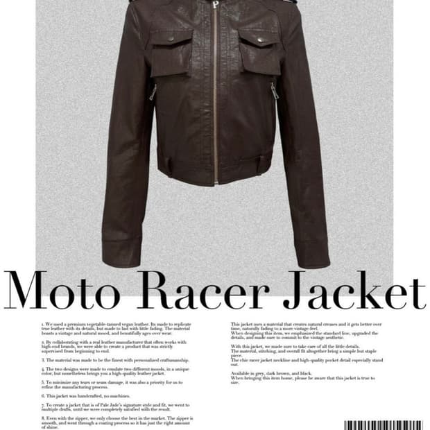 Palejade 모토 레이서 자켓 레더 봄버 크롭