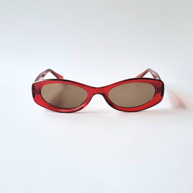 데드스탁 오벌 쉐입 레드 아세테이트 선글라스