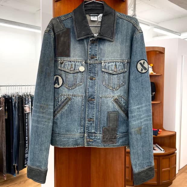 [L] 아르마니 익스체인지 데님 패치 워크 자켓